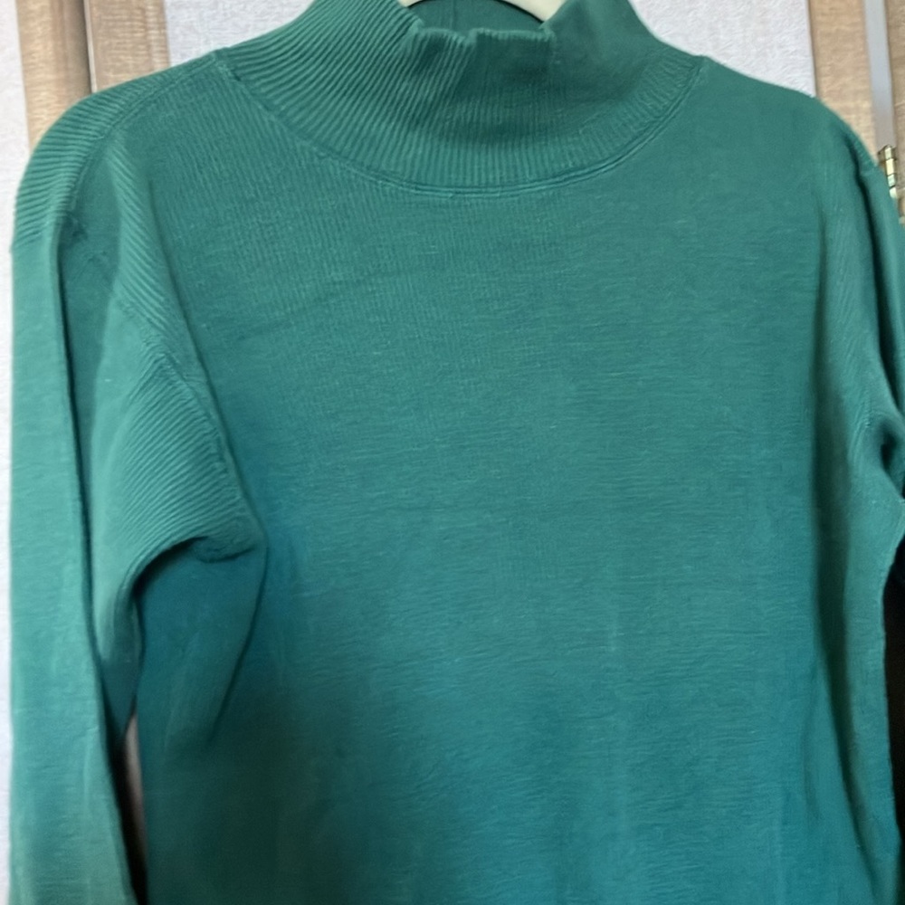 FINAL MARKDOWN Pierre Cardin Green Ribbed pullover medium - Picture 3 of 9